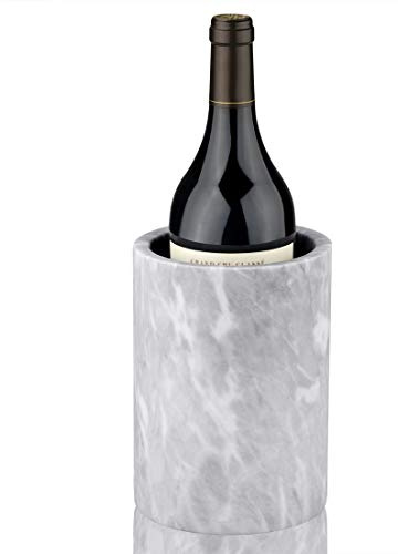 linkidea Elegant Wein Kühler, champagner, Chiller Ice Weinkühler, Blumen Vase, Aufbewahrung Halter, Küche Utensilienhalter, natur Marmor Eimer, langlebig, einfach zu reinigen Gray Stripes
