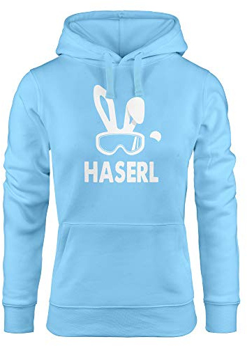 MoonWorks® Kapuzen Pullover Damen Ski-Haserl Ski-Hase Après Ski Party Ski-Fahrer Snowboard-Fahrer Hoodie Frauen