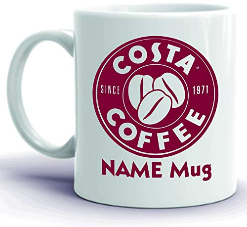 Costa Coffee Personalised Mug Cup. Your Name Printed Coffee Tea Cup Office Work Latte Drink Gift Idea by CiderPressMugs®