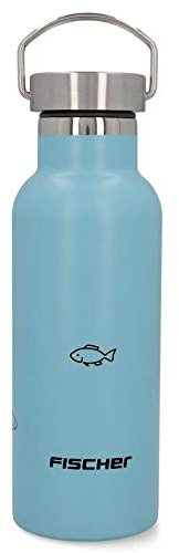 Fischer Borraccia in acciaio inox, 500 ml, per bambini, tappo a vite, per alimenti, colore: blu