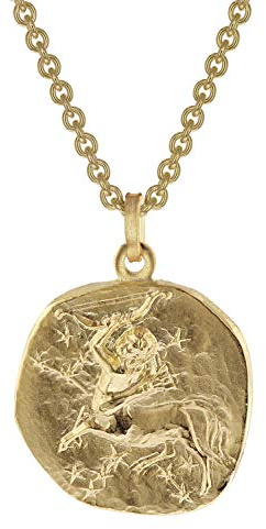 trendor Schütze Sternzeichen Ø 20 mm Herrenkette Gold auf Silber 39070-12 | Tierkreiszeichen, zeitloser Halsschmuck für Herren, tolle Geschenkidee,