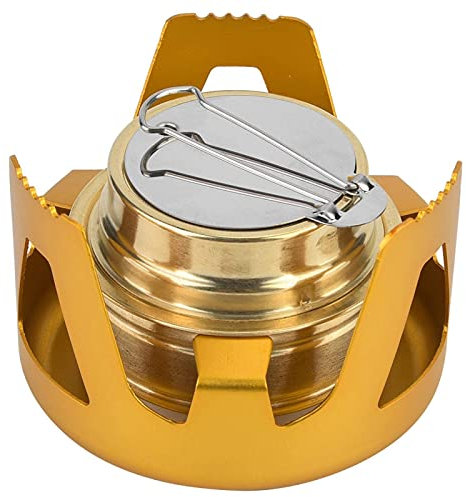 Réchaud de camping , mini réchaud à alcool , mini brûleur de poêle à alcool extérieur portable , réchaud de randonnée , poignée pliable , avec capuchon scellé et couvercle d'extinction d'incendie