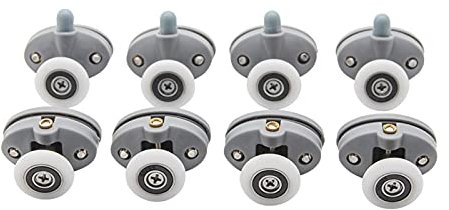 HAPPY-BELT Duschtür Räder, Rollen Duschkabine Duschkabinenrollen 23mm /25mm, Duschtür Rollen Ersatzteile Glastürrolle Türrollen Rolle Rollenführung Für Duschtüren