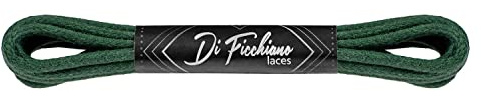 Di Ficchiano skosnören rund vaxad bomull, Mörkgrön, 45 cm / ø 2 mm