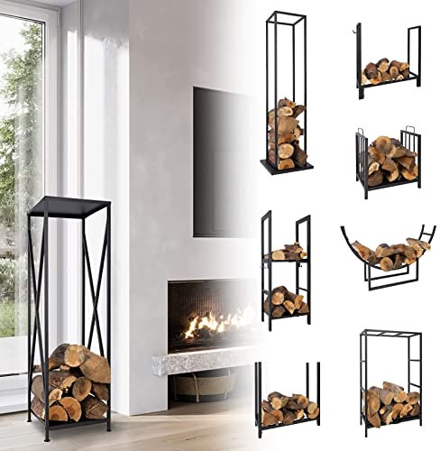 KARAT Firewood Rack for Indoor and Outdoor Use, Firewood Rack, Stacking Aid (Crete, 125 x 25 x 80 cm)