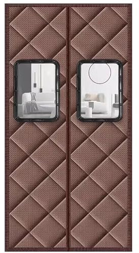WHYATT Door Curtain, Schalldicht, Geräuschreduzierung, Winddicht, Wasserdicht, Türvorhang, Lärmschutz, Kälteschutz (Color : Brown, Size : 39.4x86.6in/100x220cm)