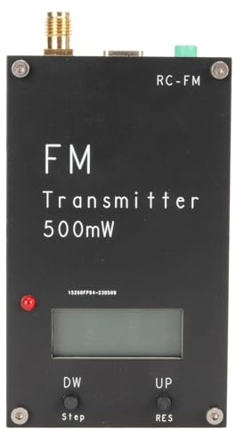 Digital FM Transmitter Module, 2000M 500mW FM Stereo Transmitter with LCD Screen, Stereo Sound, 3.5mm Connector, USB C Port, for Small FM Radio Station