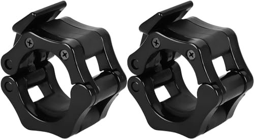 2 Stück Hantelstangen Verschluss 30mm Hantelverschlüsse Langhantel Klemmen Barbell Halsbänder, Hantel Klemmen Verschluss Schnellverschlüsse für Langhantelstangen, Kurzhantelstangen, Schwarz