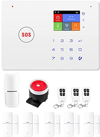 HUIOP Sistema di allarme di sicurezza con numerazione automatica GSM + WiFi Sistema di allarme wireless di sicurezza domestica Sistema di allarme di sicurezza domestica GSM rilevatore di movimento