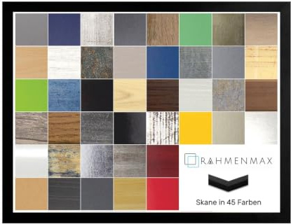 MDF Rahmen Skane für Bild 48x68cm Schwarz Matt mit Acrylglas