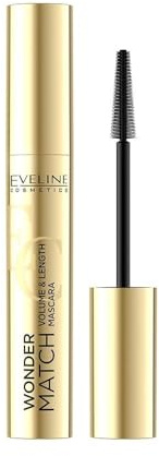 Eveline Cosmetics Wonder Match Volumizing and Lengthening Mascara - Vegan, Lang anhaltende Formel für mutige und üppige Wimpern