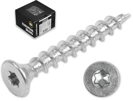 STROXX 200x Holzschrauben 5,0x60mm - Torx Antrieb - Vollgewinde - Senkkopf - Spanplattenschrauben - Korrosionsschutz - verzinkt - selbstschneidend - Universalschraube - Holzbauschraube