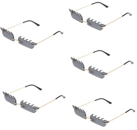 GALPADA 5paare Rimless Sonnenbrille Für Damen Und Herren Im Flammen-design Für Partys Festivals Und Outdoor-aktivitäten Leichte Stilvolle Metallbrille Mit Uv-schutz