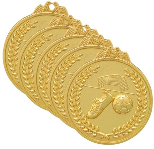 Supvox 5St Fußball-Metal-Goldmedaille Medaillen Auszeichnungen für Fußballspiele fußball pokale fußball medaillen Kindermedaillen Medaillen für Auszeichnungen Polyester