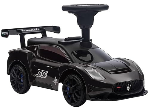 AIYAPLAY Voiture à pédales, Bobby Car avec espace de rangement, klaxon et musique, véhicule à pédales pour enfants de 1,5 à 5 ans Noir 65 x 29 x 37 cm