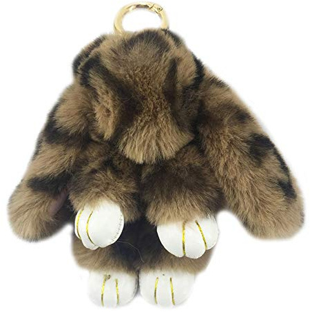 Xsclpomddy Plüsch Hase Schlüsselanhänger Plüsch-Häschen Pom Poms Taschenanhänger Handtasche Autoschlüssel Dekoration