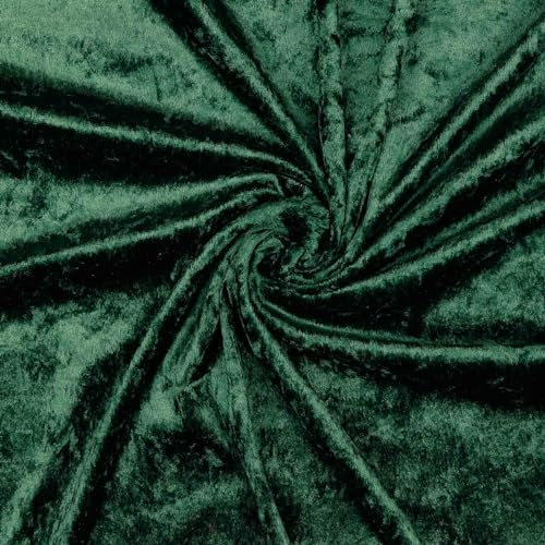 VmG-Store Sammet tyg 2 x 145 cm för sömnad, ingen metervara, glänsande stretch, sammet för gardiner, scen, kostym, klänning, bordsduk, dekorativt tyg (015 mörkgrön)