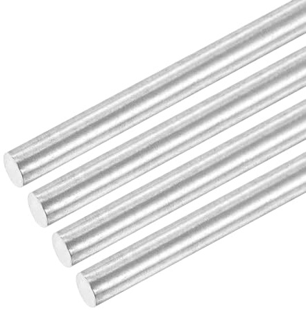QUARKZMAN 4 stycken rostfria stavar metallstavar, 6 mm x 320 mm massiva vågstavar 304 rostfritt stål rund stång solid rundstav för gör-det-självare gör-det-själv bil flygplan hantverksmodell