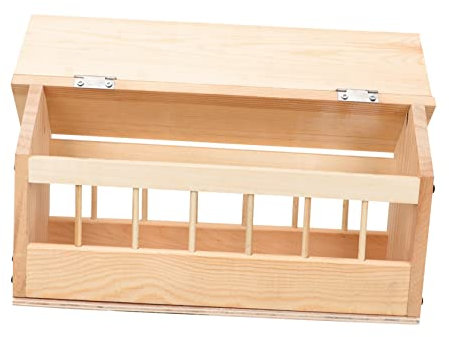 FUNOMOCYA Automatischer Taubenfutterspender Aus Holz 40cm Mit Fünf Futteröffnungen Spritzwassergeschützter Vogelfutterkasten Für Wellensittiche Kanarienvögel Und Nymphensittiche Im Outdoor Einsatz