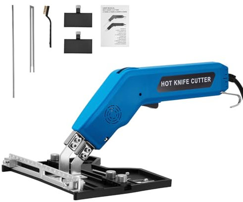 Elektrisches HeißmesserStyropor Schneidwerkzeug Set,Styroporschneider Heißdrahtschneider mit Große geschlitzte Platte,Elektrischer Styropor Schneider, Heiß-Styroporschneider für Schnittkanten (Blau)