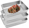 ClcIosis Juego de 3 cuencos de acero inoxidable – 25 cm x 20 cm x 5 cm, acero inoxidable, recipiente ideal para ensaladas, carne, marinar, almacenamiento de ingredientes