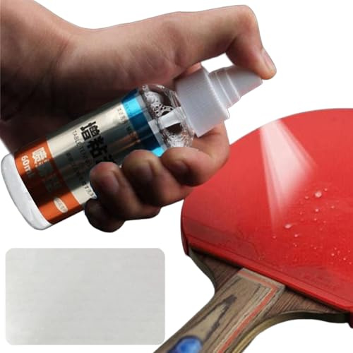 Generisch Tischtennis-Gummi-Reinigungsset - 60ml Tischtennisschläger-Reiniger | HydrroTec Tischtennis Reinigungsset | Belagreiniger im Pumpzerstäuber für Tischtennisschläger Pflege