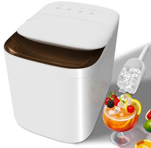 SAIYERUS Machine à Glaçons Portable de Comptoir, Autonettoyante, avec Stérilisation-UV et Mode Wi-FI, Produit 9 Glaçons en 6 Minutes, 2 Tailles de Glaçons, Idéale pour Le Camping et Les Camping-Cars
