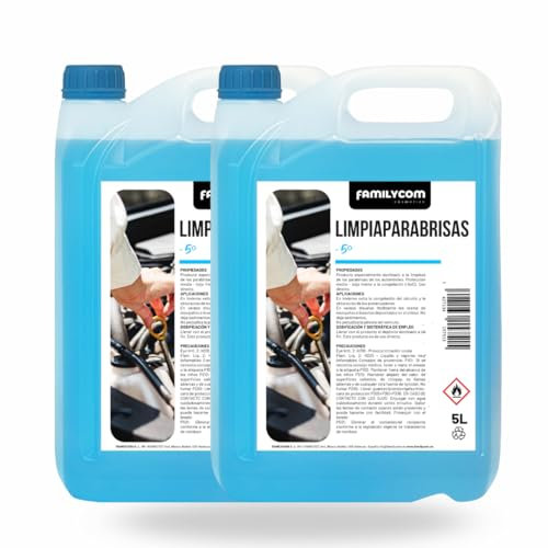 Familycom Lavaparabrisas anti-lluvia protección -5°C Limpiaparabrisas Repelente lluvia, 2 unidades - 10 litros
