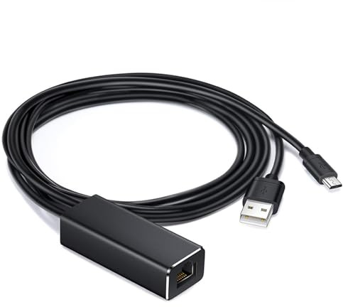 Montesy Adattatore USB 2.0+USB 5pin a RJ45 Ethernet Scheda di Rete Adattatore USB di Alimentazione a RJ45 10/100Mbps Convertitore per TV Stick Accessorio