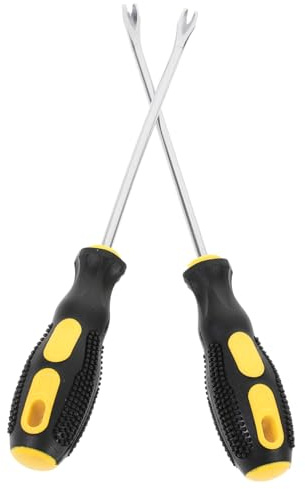 FUNOMOCYA 2pièces Outil Manuel De Retrait Clous Agrafes Ameublement Fourche Double Pointe Extraction Rapide Pour Tapissiers Et Professionnels