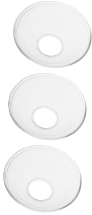 Cabilock Glass Candle Drip Protectors and Wax Catcher Rings, Round Reusable Glass Drip Trays for Taper Candles, Holiday and Wedding Candlestick Accessory Set, 3 Pieces