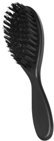 Bartbürste für Herren aus Abs mit Borsten, Schwarz | Ergonomischer Griff, Tragbar für Haar und Schnurrbart, Sanfte Pflegebürste mit Multifunktion