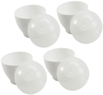 FELTECHELECTR 4 Pezzi Mini Contenitori per Cottura Uova al Vapore in Microonde Accessori Cucina in PP Resistente Facili da Pulire per Colazione Nutriente e Veloce