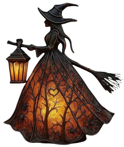 Decoraciones de mesa de Halloween, lámpara de Halloween, lámpara gótica de estatua de bruja, decoración de bruja de resina para centros de mesa de sala de estar, 7, 1x6, 3x4, 5 pulgadas, gótico