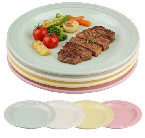 duisoad 4 Stück Kuchenteller Dessertteller 19 cm Speiseteller Frühstücksteller Keramik für Desserts, Salate, Kuchen, Frühstück, Erwärmen in der Mikrowelle, Reinigung in der Spülmaschine