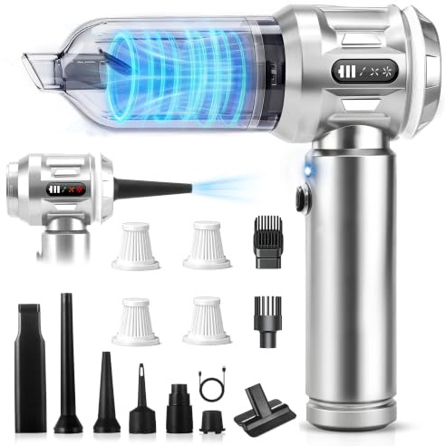 Citybee Handstaubsauger Akku Mini Staubsauger Kabellos - 25000Pa Handstaubsauger Stark 4 in 1 Autostaubsauger mit Bürstenloser Motor - 3 Stufen Tragbarer Staubsauger für Tierhaare Auto Haushalt