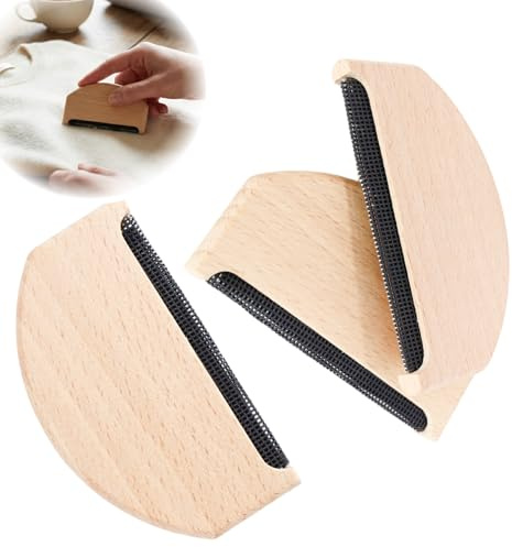 3PCS Peine para Cachemira, Peine para Lana, rasuradora quitapelusas para Prendas de Punto, suéteres, Abrigos y Bufandas, Peine de Lana portátil de Madera y Metal para Pelusas y Bolitas