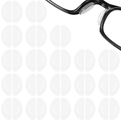 20 Paar Silikon Nasenpad,D-Förmige Rutschfeste Selbstklebende Nasenpads,Weiß Brillen-Nasenpads,für Sonnenbrillen,Brillen,Lesebrillen (1.5 * 0.7cm)