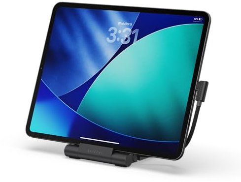 SATECHI OntheGo™ Faltbarer USB-C Hub mit Ständer, HDMI 4K@60 Hz | PD 100 W, sicherer Halt für Tablets, Laptops und Smartphones bis 13 Zoll