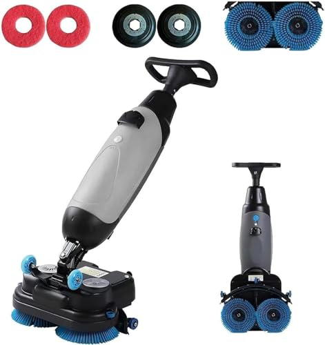 Electric Floor Cleaner,Commercial Floor Washer,Walk behind Floor Scrubber,Floor Buffer Polisher Machine,floor scrubber for kitchen,for Home and Commercial Gray
