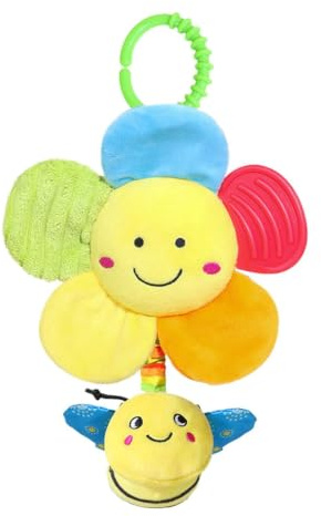 Cartoon Animal Carseat Toys, Crib Hangable Rattles Toys | Barnvagnsleksak med Hangable Sensory Activity | Hudvänliga bilstolar Mobilskylt för småbarnsvansar, basinet, spjälsäng