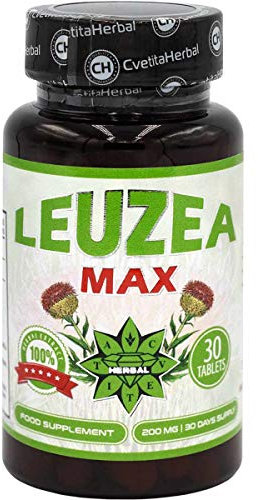 Leuzea Max | Maral-Wurzel | 30 Tabletten x 200 mg | Natürlicher Kräuterextrakt | Adaptogen | Muskelwachstum | Stärke | Ausdauer| Hochwirksame Tabletten von Cvetita Herbal