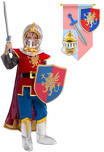 Spooktacular Creations Riddare kostym deluxe set för pojkar party uppklädd, rollspel och cosplay (liten)