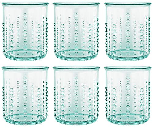 Amici Home Italian Recycled Green Urchin DOF Glass, 12oz, Set of 6