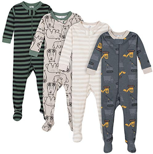 Gerber baby pojkar 0-24 m 4-pack Footed Pajamas Bebisar och småbarn – pyjamas