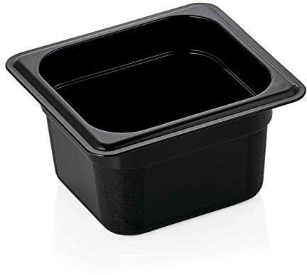Kadida Gastronormbehälter -schwarz- Gastro Behälter GN 1/6 Polycarbonat PC 65-200mm, verschiedene Höhen erhältlich, Größe: 1/6-100mm