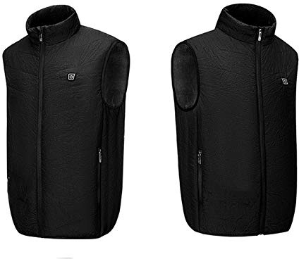 YXYECEIPENO Gilet de moto électrique d'hiver chaud et froid 9 zones de chauffage avant et arrière Le gilet est facile à nettoyer et peut être lavé pour les sports d'hiver de plein air.