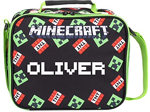 Minecraft - Personalised Lunch Bag - Kids Lunch Box - Official Merchandise - Personalised Insulated Lunch Bag Fanatics