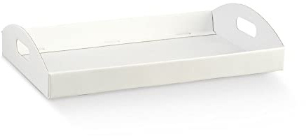 4 PZ WHITE 43.5x29x4.5 cm Cesto Vassoio per Bomboniere BIANCO | 4 vassoi in cartone rigido alta qualità made in italy | Montaggio semplice | Ideali per inserire i vostri sacchetti da bomboniera |