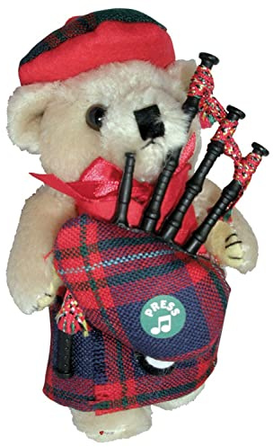 I LUV LTD Musikfigur Teddybär, Schottisches Geschenk für MacIntyre Tartan Clan, Hergestellt in Schottland
